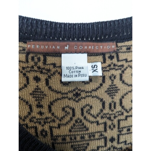 Peruvian Connection Sweater Dress XS Black Pima Cotton - Picture 5 of 7